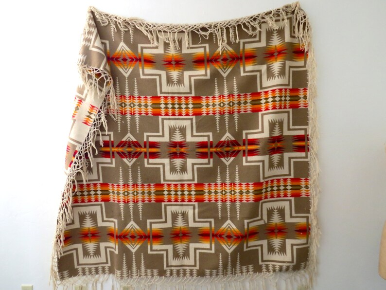 Beaver State Pendleton Blanket // Harding Fringed Shawl // Etsy