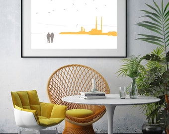 Loop op de strandprint
