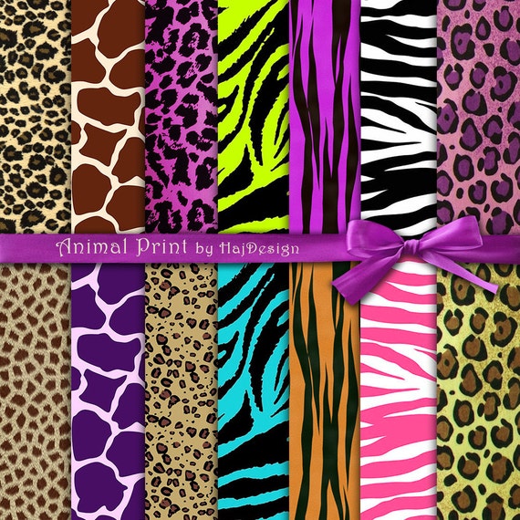 Animal Digital Paper animal Print Scrapbooking Etsy