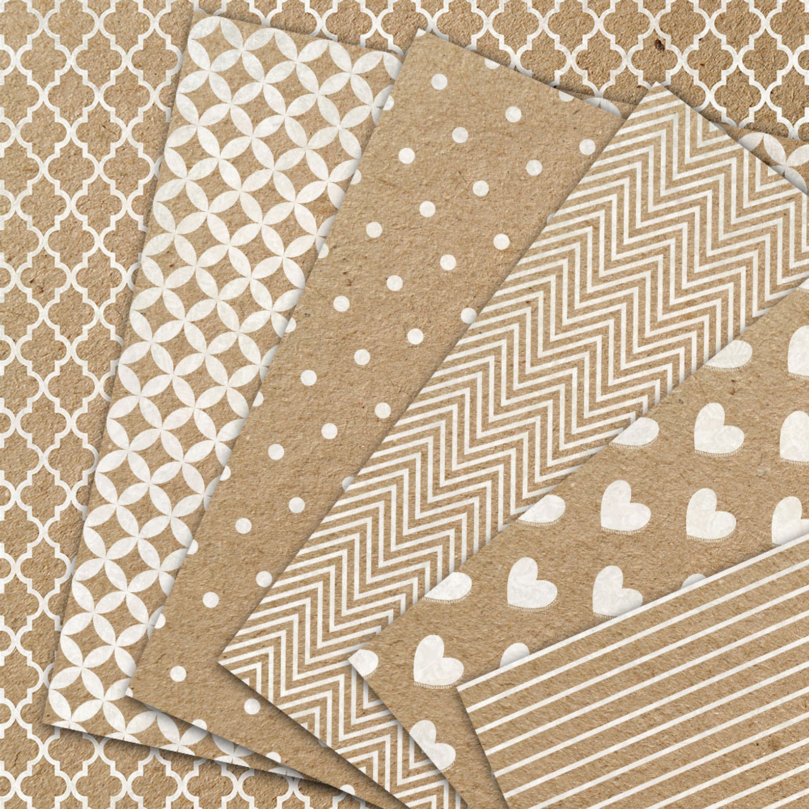 Kraft digital paper Kraft Patterns kraft paper Etsy