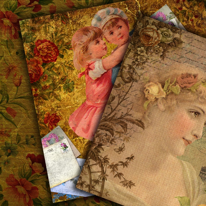 VICTORIAN ART SHEETS Instant Download Digital Paper | Etsy UK