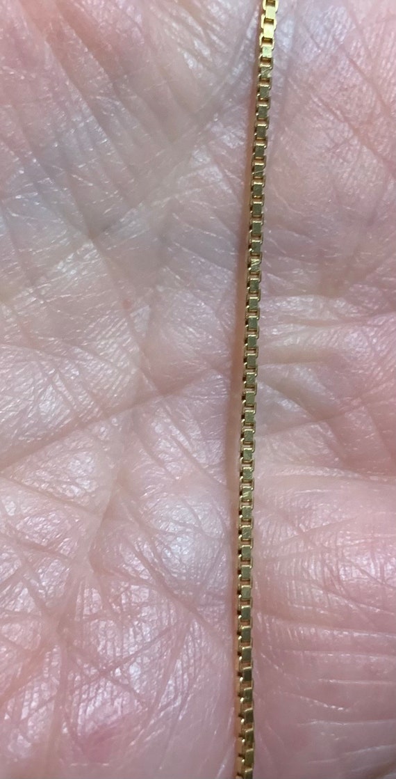 Vintage 14k yellow gold 1mm wide Box Chain Neckla… - image 4