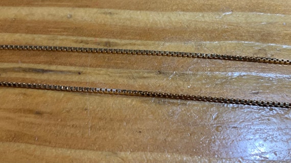 Vintage 14k yellow gold 1mm wide Box Chain Neckla… - image 5