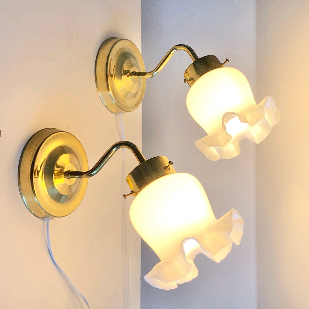 Vintage Pair of Danish Mid Century Wall Lamps With Stunning Opal Glass — free download