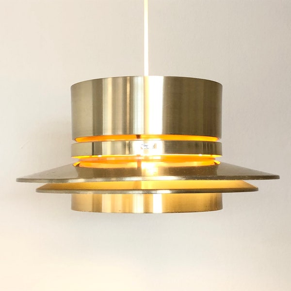 Exclusive Swedish mid century ceiling lamp in gold colored aluminium - design by Carl Thore for Granhaga