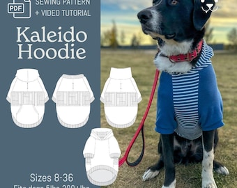 Patrón de costura de sudadera con capucha para perro Kaleido / sudadera para mascota DIY (PDF)