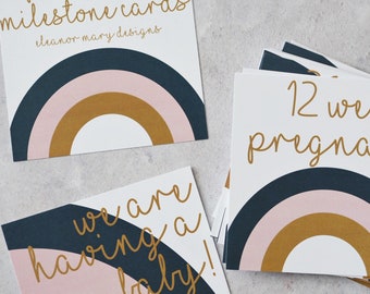 Rainbow Pregnancy Milestone Cards