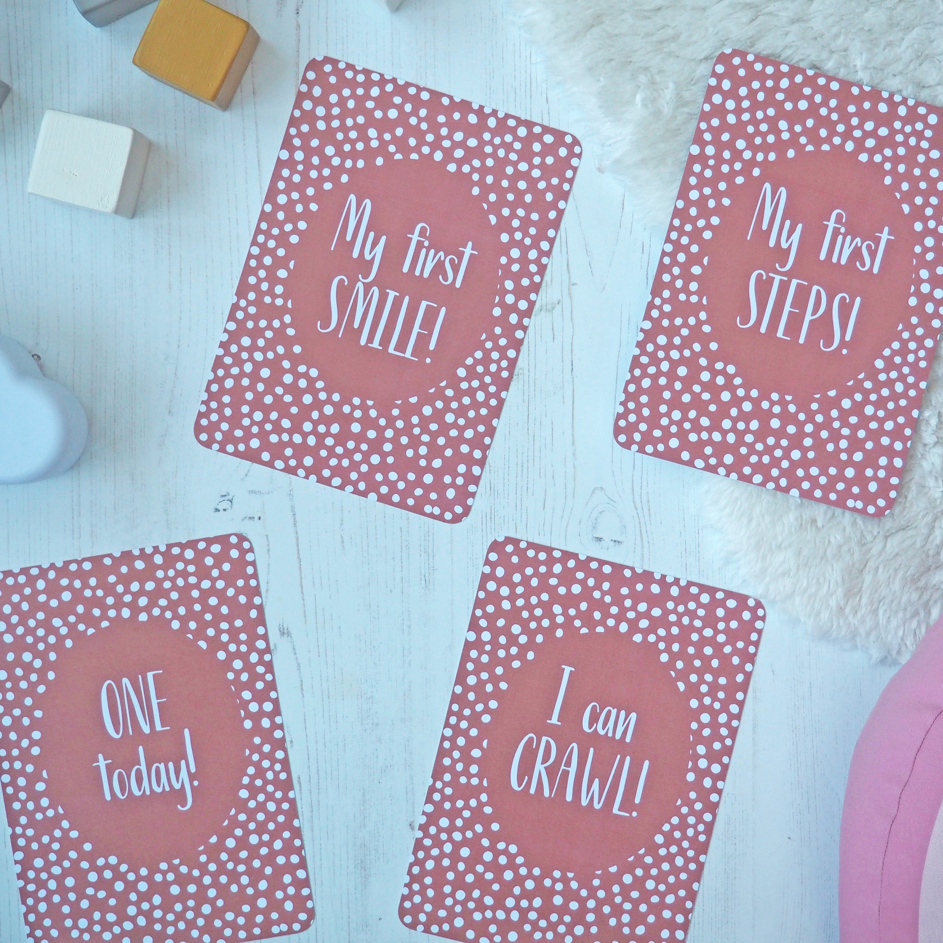 Pink Design Baby Milestone Cards - Etsy UK