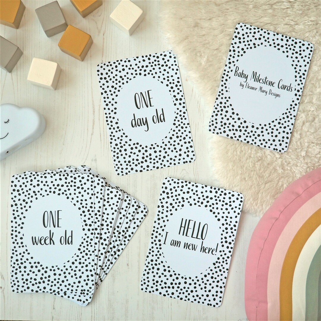 Monochrome Design Baby Milestone Cards - Etsy UK