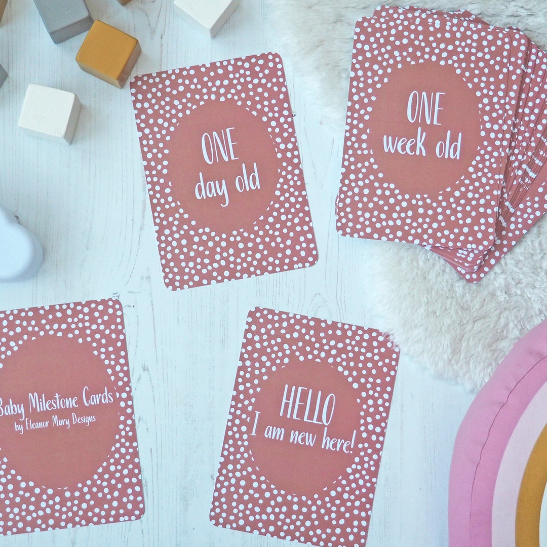 Pink Design Baby Milestone Cards - Etsy UK