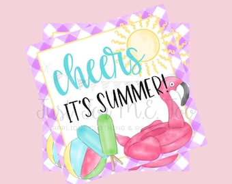 End of School Printable Tags, Cheers It's Summer, Instant Download, Summer Tags, Float Tags, Summer, Pool Party, Cheers