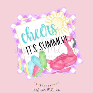 Etiquetas imprimibles de fin de escuela, saludos es verano, descarga instantánea, etiquetas de verano, etiquetas flotantes, verano, fiesta en la piscina, saludos