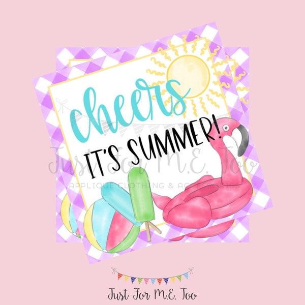End of School Printable Tags, Cheers It's Summer, Instant Download, Summer Tags, Float Tags, Summer, Pool Party, Cheers