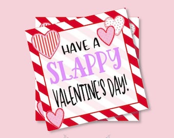 Valentine Printable Tag, Valentine's Day Tag, Slappy Bracelet Printable, Valentine Tag, Gift, Instant Download, Classroom Tag, Valentine