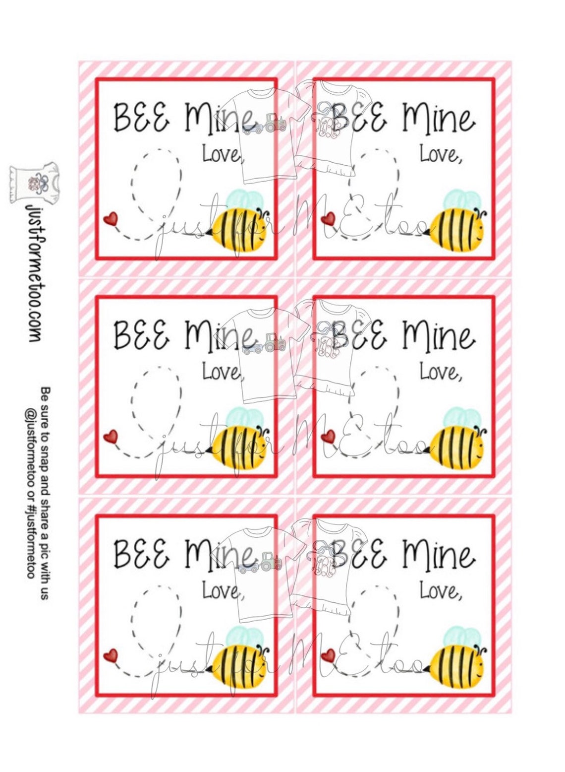 Valentine Printable Tags Instant Download Valentine's - Etsy