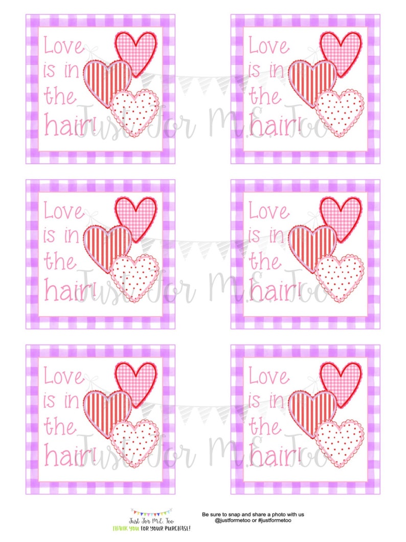 Valentine Printable Tags Digital Download Love is in the - Etsy