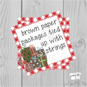 Etiquetas para impressão de Natal, download instantâneo, etiquetas de Natal, pacotes de papel pardo, feliz Natal, cartão-presente, presentes, presente de Natal