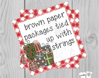 Christmas Printable Tags, Instant Download, Christmas Tags, Brown Paper Packages, Merry Christmas, Gift card, Gifts, Christmas gift