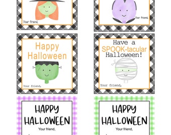 Halloween Instant Download Blank Printable Tags, Halloween Tags, Happy Halloween, Witch, Halloween Friends, Lunch Box Note, Printable, Tag