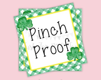 St. Patrick's Day Printable Tags, Instant Download, Pinch Proof Tags, Classroom, Shamrock Tag, Treats, Clover, Lucky, St Patrick's Day