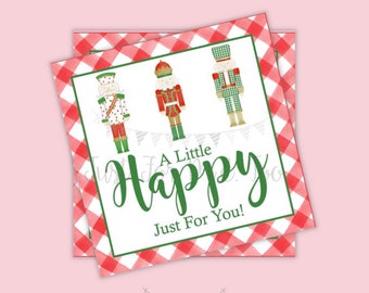 Christmas Printable Tags, Instant Download, Christmas Tags, Square Gift Tags, Merry Christmas, Nutcracker Tag, Nutcracker, Christmas Happy