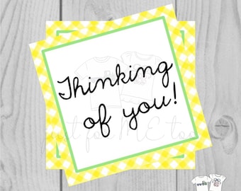 Printable Tags, Thinking of You, Instant Download, Friendship Tags, Teacher Tags, Lunchbox Note, Student Tag, Square Tags