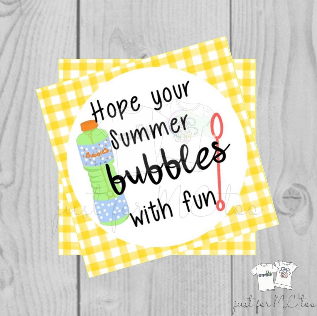 Instant Download Printable Bubble Tag, Summer Party Tag, Summer ...