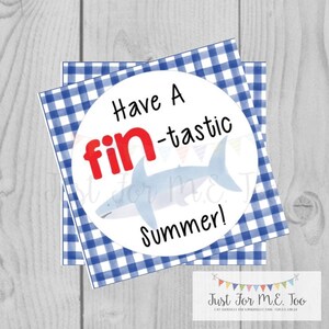 Instant Download Printable Sumer Tag, Summer Party Tag, Summer Printable, Pool Party, Summer Tag, Instant Download, End of School, Shark
