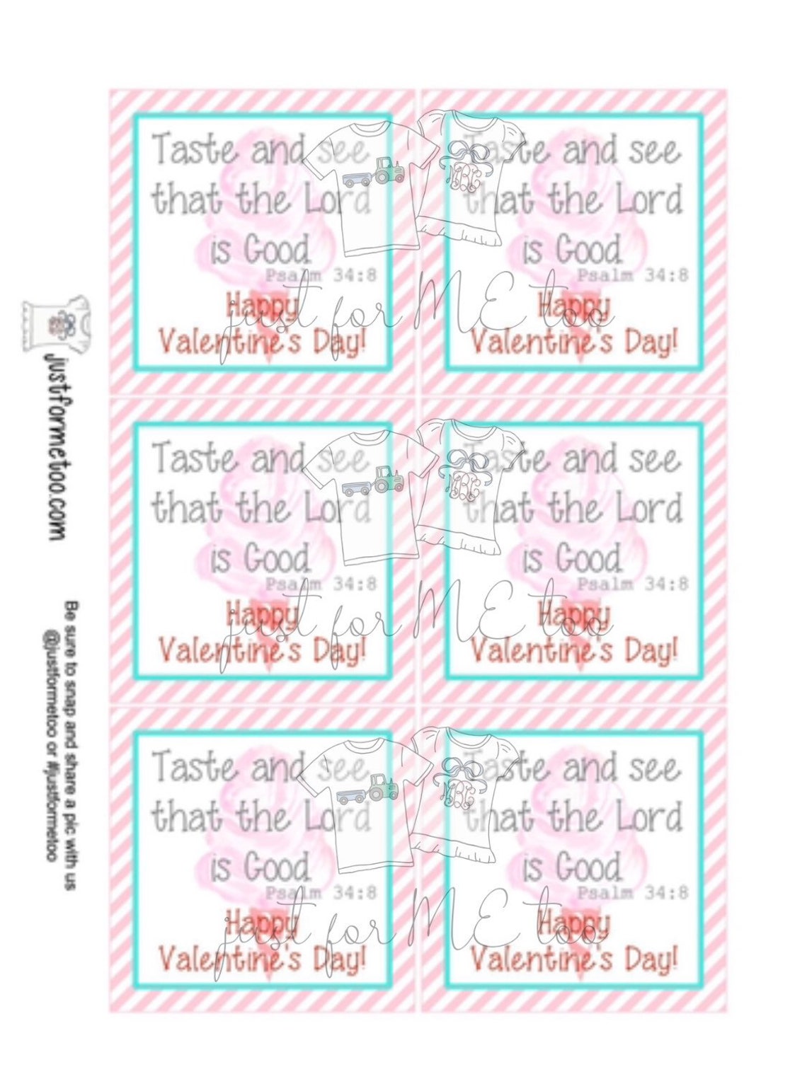Valentine Printable Tags Instant Download Valentine's - Etsy