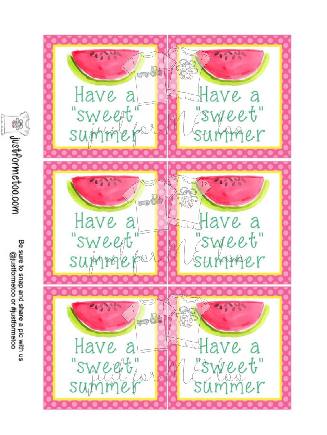 Summer Gift Tags Printable Printable Word Searches