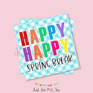 Happy Spring Printable Tag Bundle, Spring Digital Tags, Spring Break Tag, Sunshine Tag, Pintable, Download, Gift Tags, Gingham