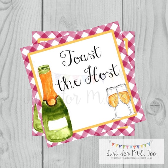 Toast the Host Printable Gift Tag, Champagne Thank You (Instant Download)