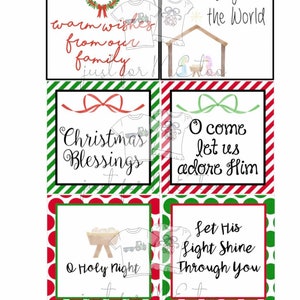 Christmas Bundle 5 Printable Christmas Tags, Instant Download, Christmas Gift Tag, Gifting Tags