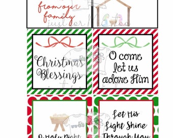 Christmas Bundle 5 Printable Christmas Tags, Instant Download, Christmas Gift Tag, Gifting Tags