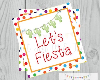 Instant Download Fiesta Tags, Cinco De Mayo Tag, Let's Fiesta, Friend, Gift, Tag, Taco, Cinco De Mayo, Cactus, Fiesta, Digital Download