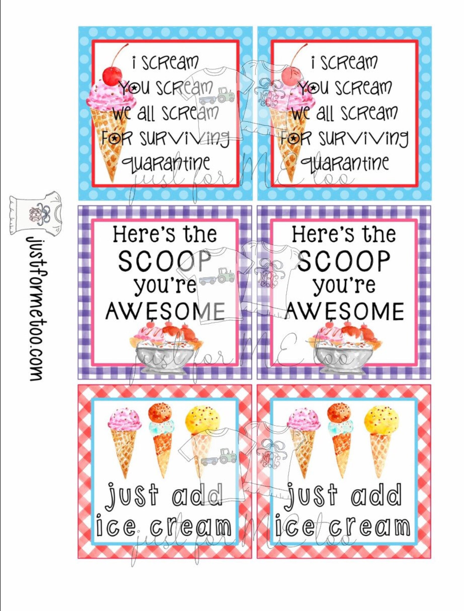 Instant Download Printable Ice Cream Bundle Printable Tag - Etsy
