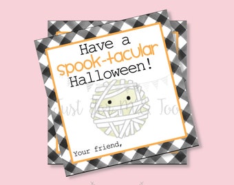 Halloween Printable Tags, Instant Download, Treats not Tricks Tags, Square Gift Tags, Cake Pop, Printables, Halloween Treats, SPOOK-tacular