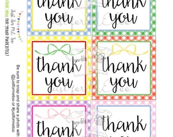 Instant Download Printable Thank You Tags, Thank you Digital Download, Nurse, Teacher, Community Helper, Friend, Teacher, Coworker