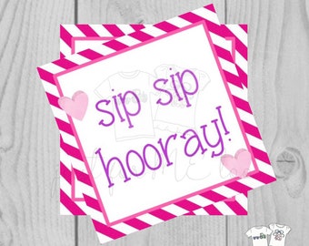 Valentine Digital Download Tag, Valentine Gift Tag, Princess Tag, Girl Valentine Tag, Printable Tag, Drinking Straw, Sip Sip Hooray