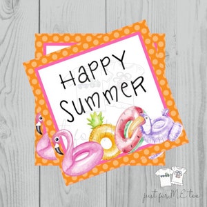 Happy Summer Printable Tags, Floating Into Summer, Instant Download, Summer Tags, Float Tags, Summer, Pool Party