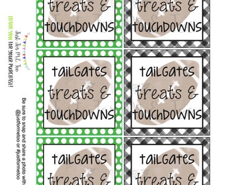 Football Printable Tags, Instant Download, Cheerleading Tags, Football, Tailgate, Touchdown, Game Treats, Game Day, Football Treats