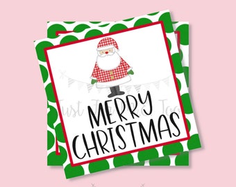 Christmas Printable Tags, Instant Download, Christmas Tags, Square Gift Tags, Merry Christmas, Christmas Tag, Santa Tag