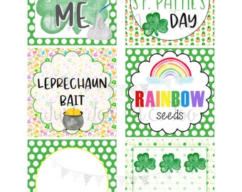 St. Patrick's Day Printable Tags, Instant Download, Friend Tag, Classroom, Shamrock, Treats, Clover, Lucky, Teacher, Lunch Box Tag