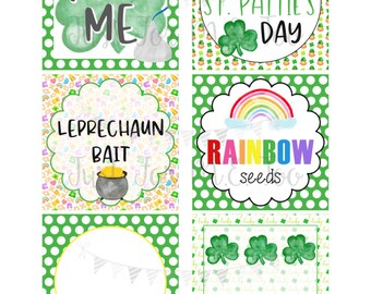 St. Patrick's Day Printable Tags, Instant Download, Friend Tag, Classroom, Shamrock, Treats, Clover, Lucky, Teacher, Lunch Box Tag