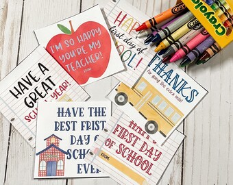 Back to School Printable Tags, Back to School, First Day of School Tags, School Tags, Lunchbox Notes, School Notes, School