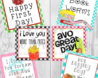 Instant Download Printable July Tags, Apple Tag, Ice Cream Tag, Hot Dog Tag, Friend, Gift, Printable, Instant Download