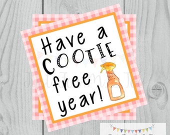 Printable Tags, Cootie Free Tag, Back to School