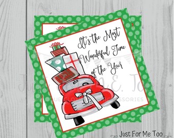 Most Wonderful Time of the Year Christmas Printable Tags, Instant Download, Christmas Tags, Merry Christmas, Lunchbox, Printable