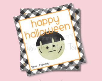 Halloween Printable Tags, Instant Download, Frankly You are the Best Tags, Square Gift Tags, Lunchbox, Frankenstein, Printables, Halloween