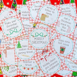 Christmas Countdown Afdrukbaar, 25 dagen kerst, instant download, kerstkaarten